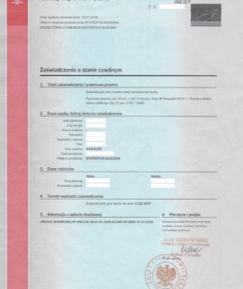 Zaświadczenie O Stanie Cywilnym