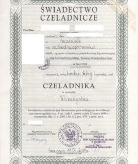 Świadectwo Czeladnicze